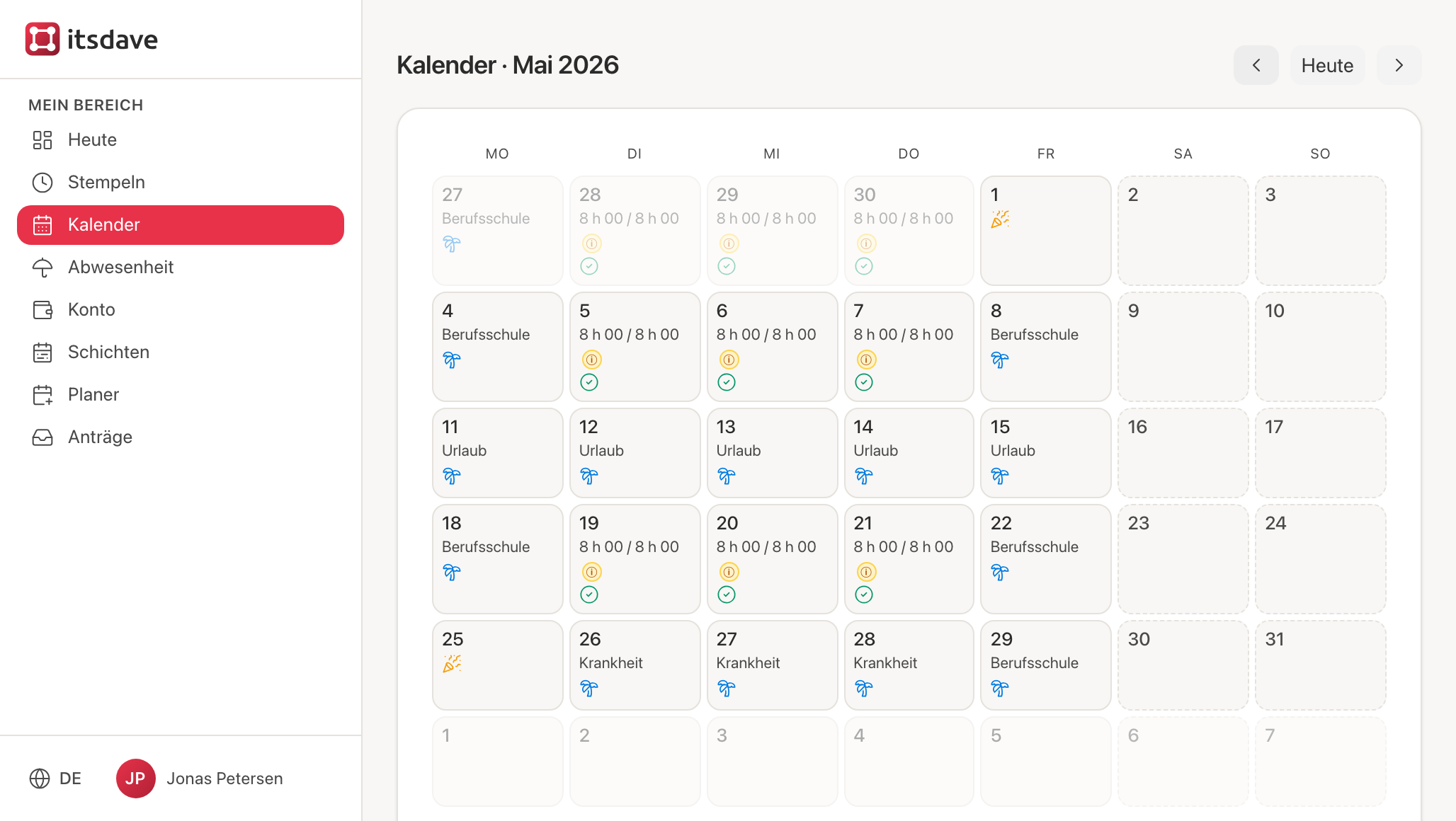 Kalender Mai aus Jonas' Sicht