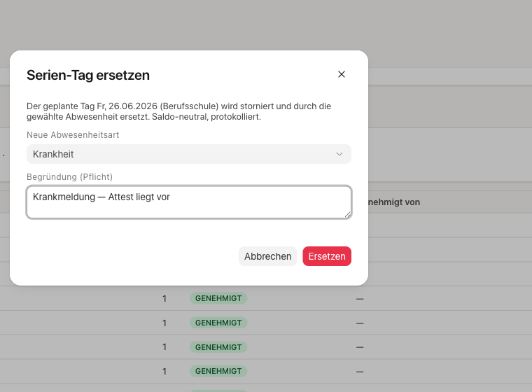 Dialog zum Ersetzen eines Serien-Tags
