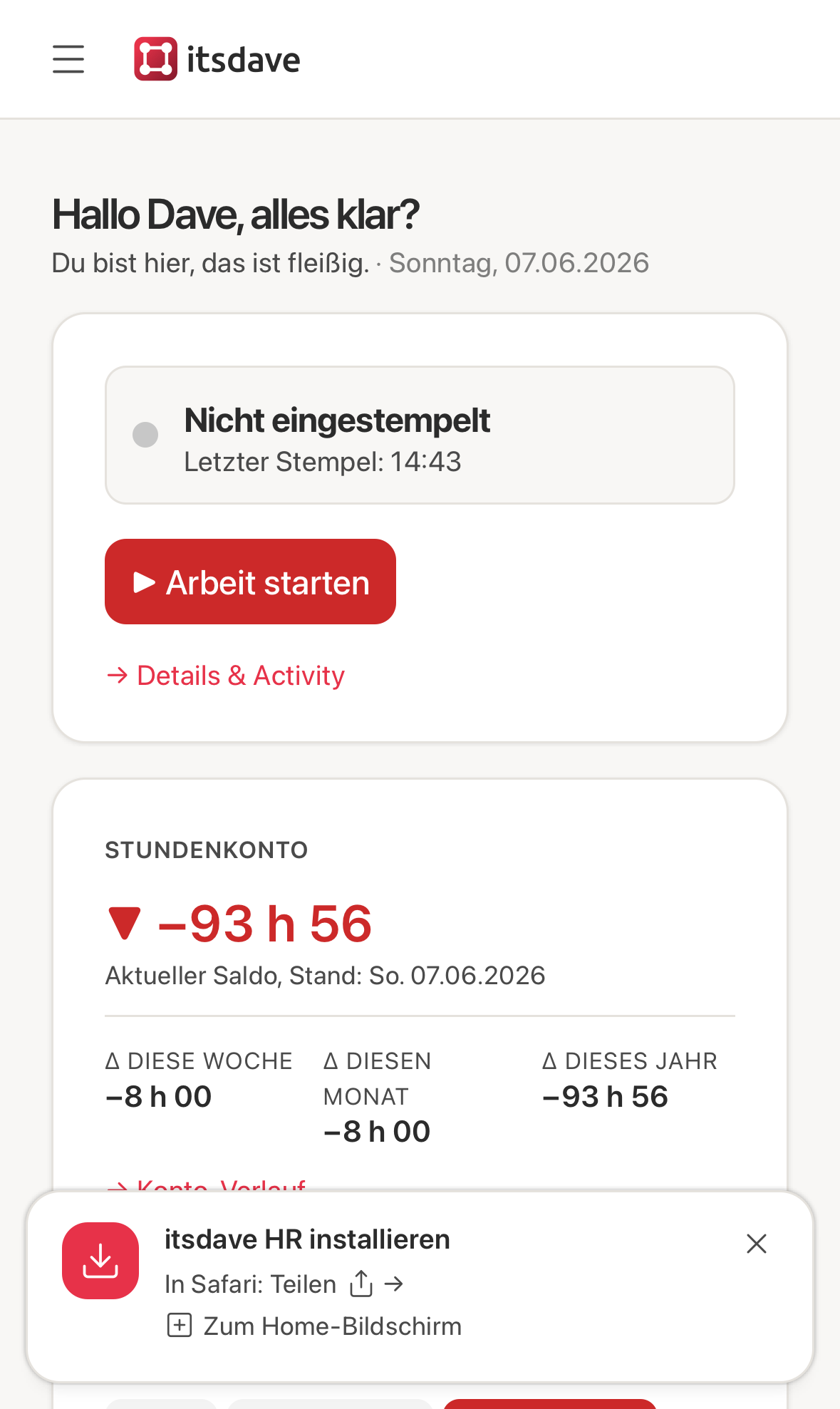 Hinweisband auf dem iPhone zum Hinzufügen auf den Home-Bildschirm