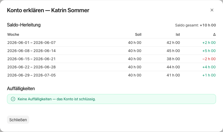 Dialog „Konto erklären