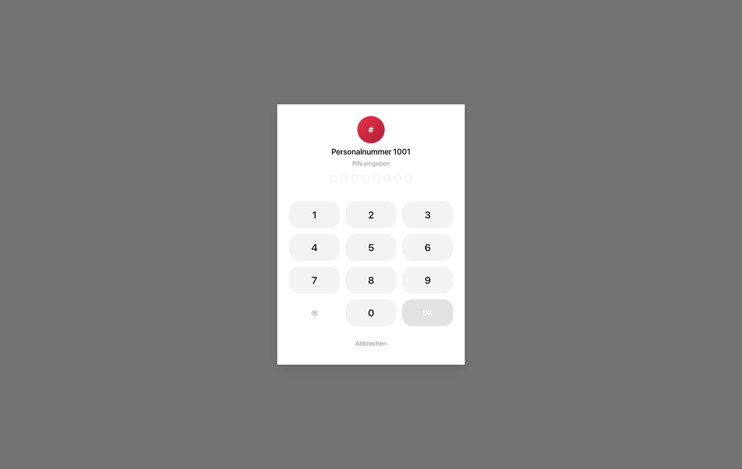Neutraler PIN-Dialog ohne Namen
